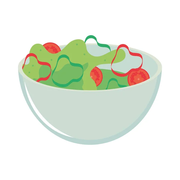 Salat Vegetarisches Essen Ikone Isoliert — Stockvektor