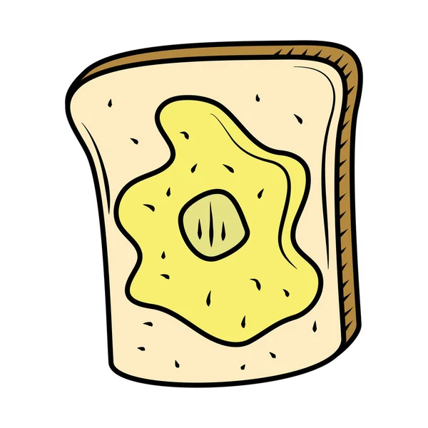 Chléb Minimalistickou Ikonou Másla — Stockový vektor