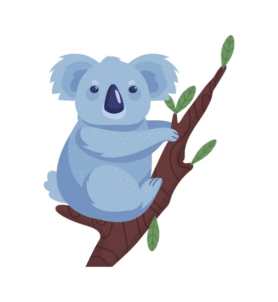 Koala Иконке Филиала Изолированы — стоковый вектор