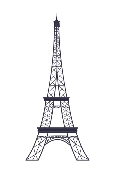 Ikona Wieży Eiffla Paryżu Odizolowana — Wektor stockowy