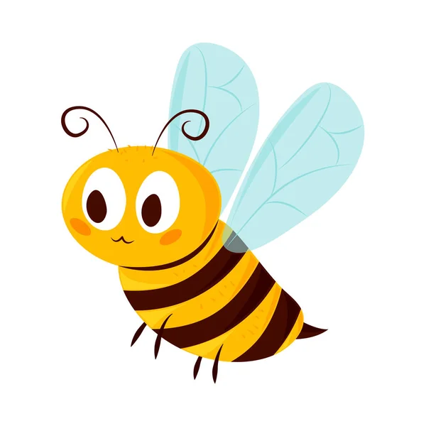 Biene Insekt Karikatur Ikone Isoliert — Stockvektor