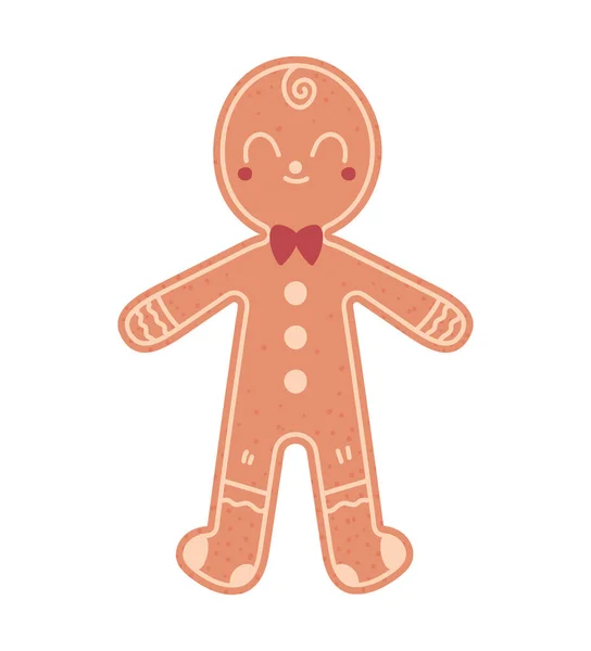 Natal Gingerbread Homem Ícone Isolado — Vetor de Stock