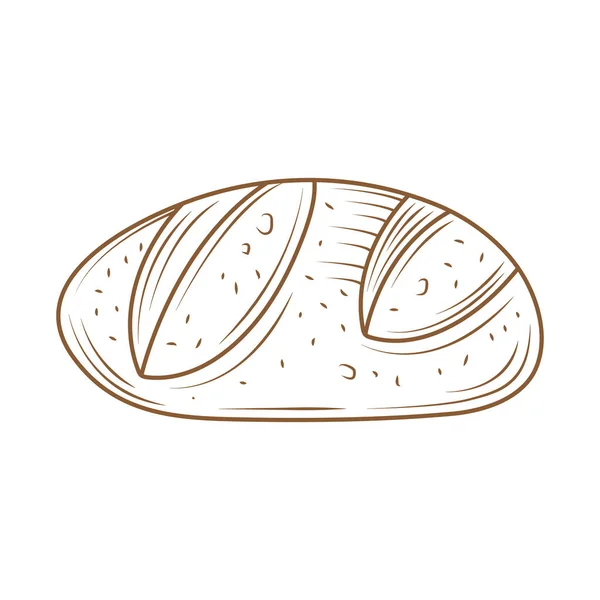 Fresh Bread Bakery Icon Isolated — Stock Vector