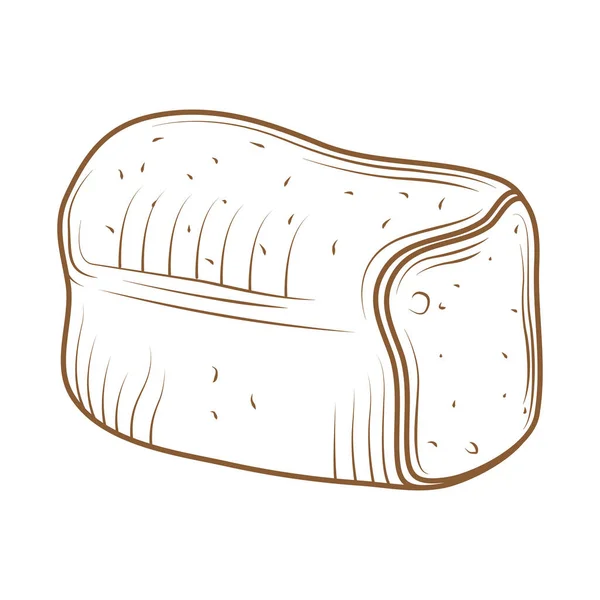 Gebackenes Brot Ikone Isoliert Flach — Stockvektor
