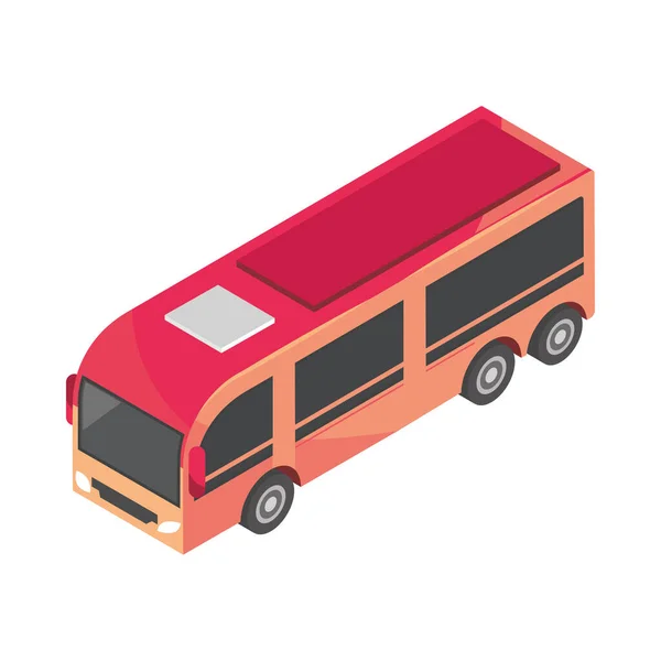 Ikone Des Isometrischen Busverkehrs Isoliert — Stockvektor