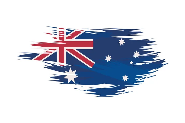 Boyalı Avustralya Bayrağı Simgesi Izole Edildi — Stok Vektör