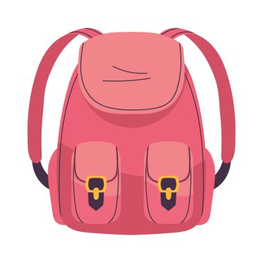 pembe okul çantası simgesi izole edildi