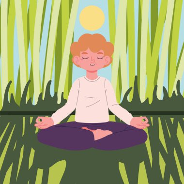 Sabahları yoga yapan adam.