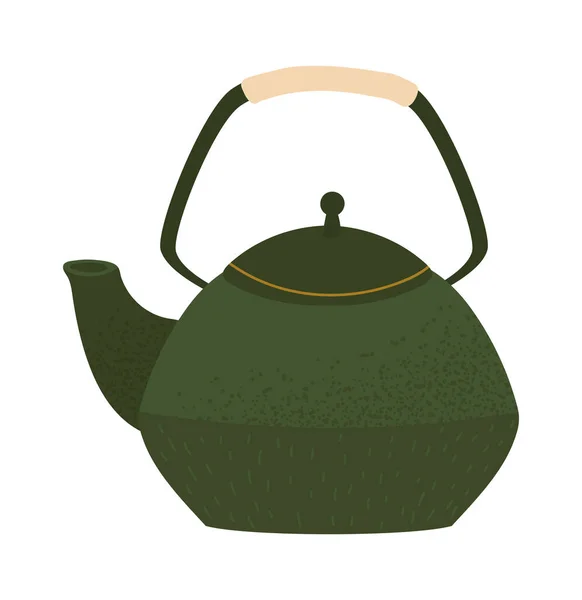 Изолированная Иконка Зеленого Чайника — стоковый вектор
