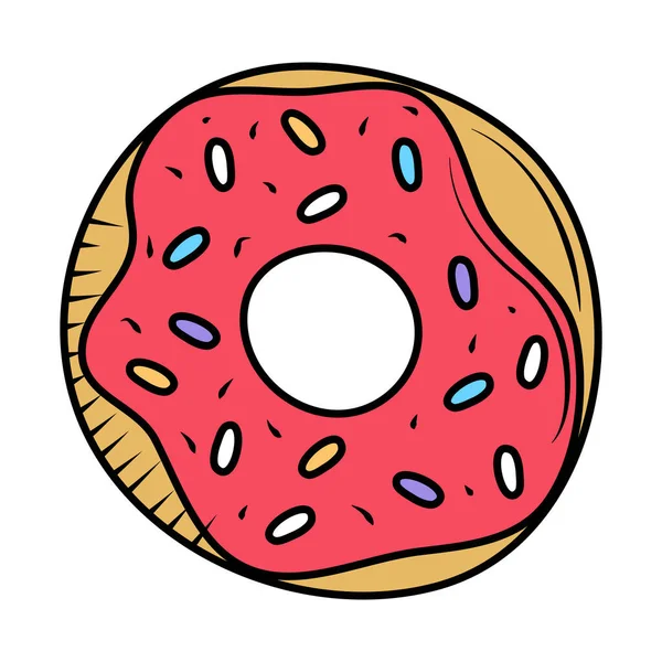 Donut Food Minimalistische Ikone Isoliert — Stockvektor