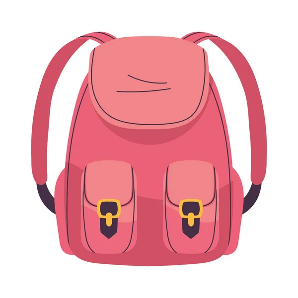 Růžová Školní Taška Ikona Izolované — Stockový vektor