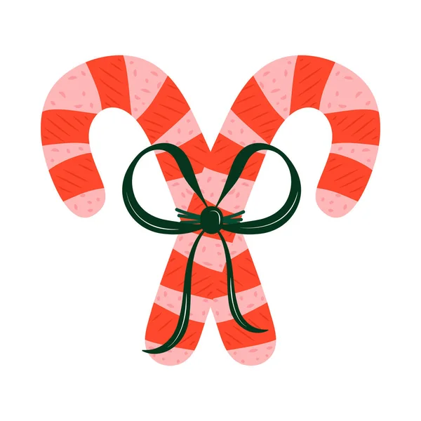 Candy Canes Christmas Icon Isolated — Stock Vector