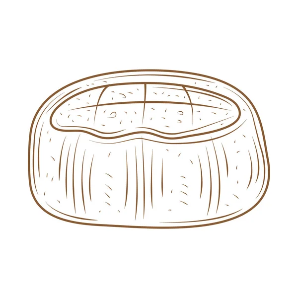 Taze Pişmiş Ekmek Ikonu Izole Edilmiş — Stok Vektör