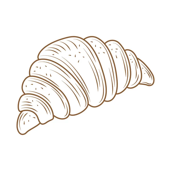 Croissant Pan Panadería Icono Aislado — Vector de stock