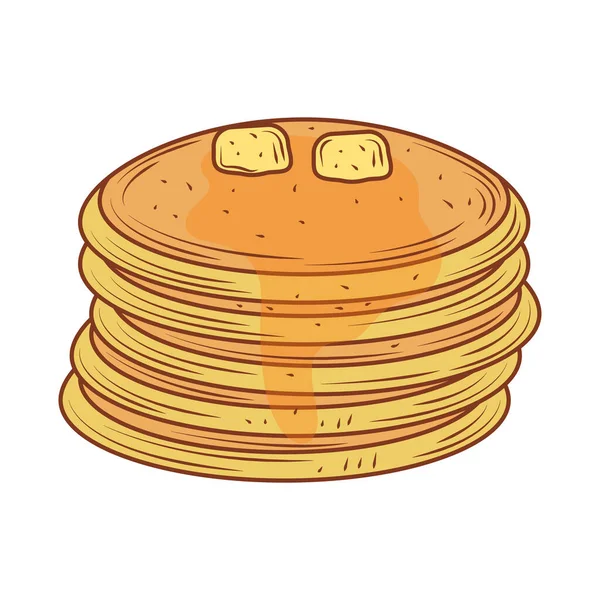 Ikon Sarapan Pancake Terisolasi - Stok Vektor