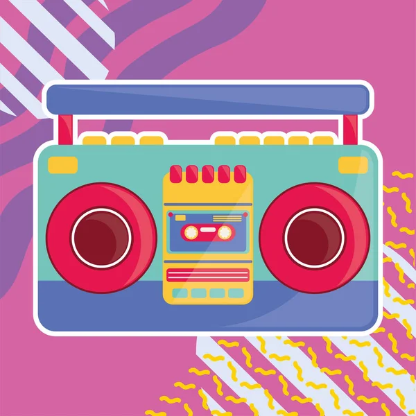 Radyo Müzik Retro Tarzı Tasarım — Stok Vektör