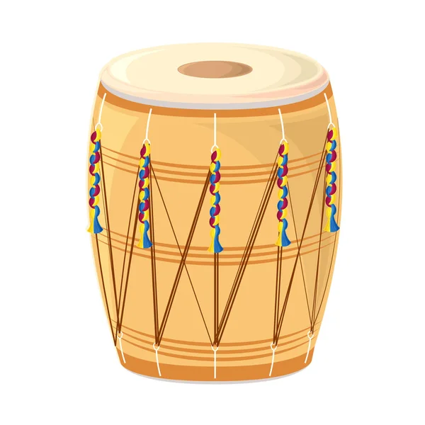 インドのドラム楽器のアイコンはフラット — ストックベクタ