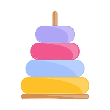 Plastik piramit oyuncak simgesi izole