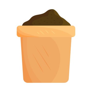 Toprak ikonu izole edilmiş bahçe tenceresi.