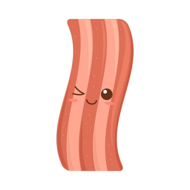 Pastırma kawaii yemek ikonu izole