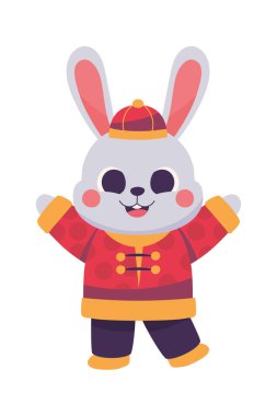 Tavşan Çin Yeni Yıl ikonu izole