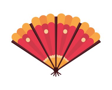 Çin fan süsleme simgesi izole