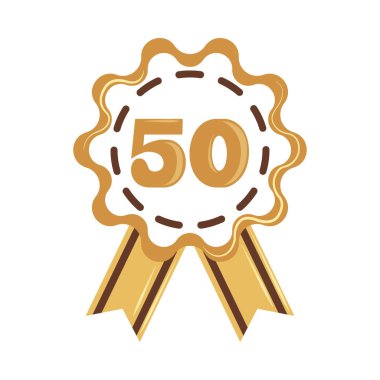 Elli yıl dönümü altın rozeti, tasarım izole