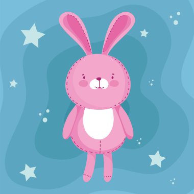 Mavi arka planı olan sevimli bir tavşan.