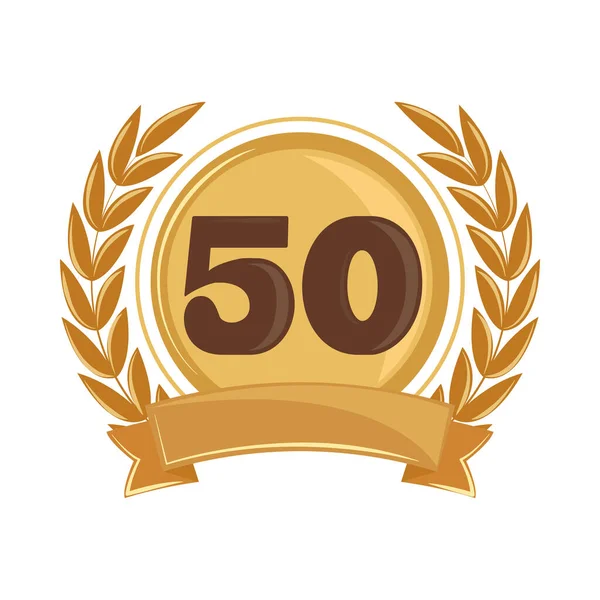 Anniversary Event Golden Badge Icon — Stock Vector