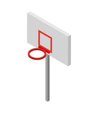 Basketbol potası düz simgesi izole edildi