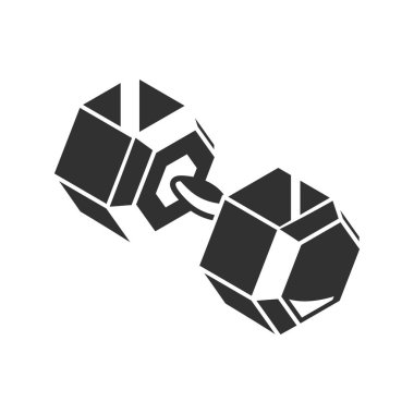 Spor salonu simgesi için dambıl izole edildi