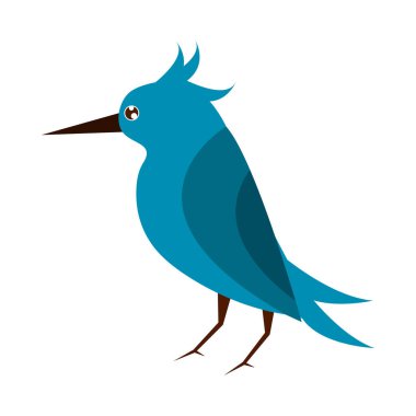 Şirin mavi kuş hayvan simgesi izole