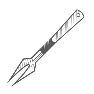 bbq çatal çizim simgesi izole edildi