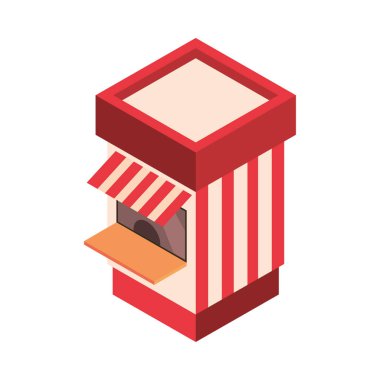 Bilet gişesi eğlence parkı simgesi izometrik