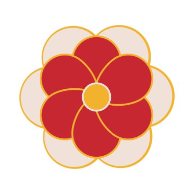 kırmızı çiçek simgesi izole edilmiş tasarım