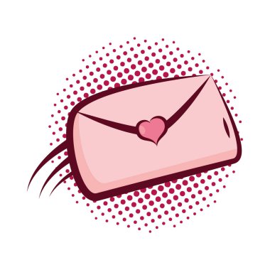 Sevgililer Günü için mektup pop sanat simgesi