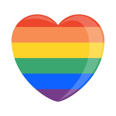 Kalp simgesindeki lgbt bayrağı izole edildi