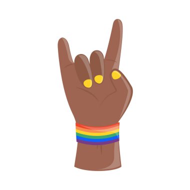 Bilezik lgbt simgesi ile rock and roll el