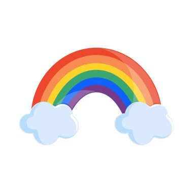 Gökkuşağı ve bulutlar simgesi izole