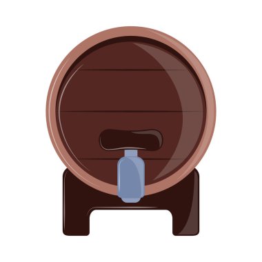 Musluk simgesine sahip şarap fıçısı izole edildi