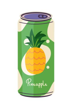 Soda ananas içecek ikonu izole