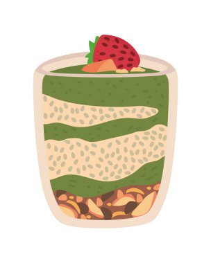 Vejetaryen yoğurt parfe ikonu izole edildi