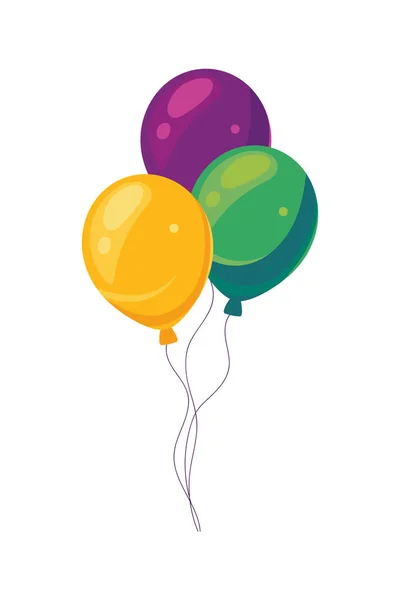 Ballons Icône Décoration Fête Isolé — Image vectorielle