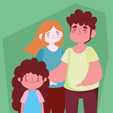 çift ve küçük kız, aile