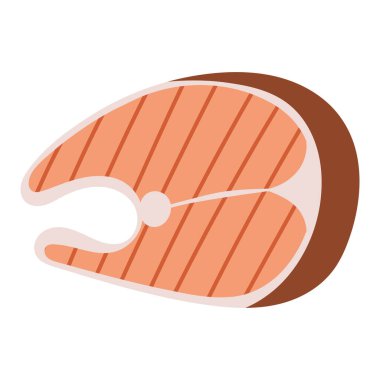 Izgara bbq balık ikonu izole edilmiş.