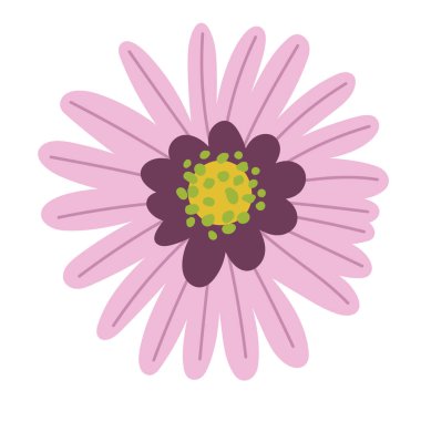 pembe çiçek simgesi izole edilmiş beyaz arkaplan