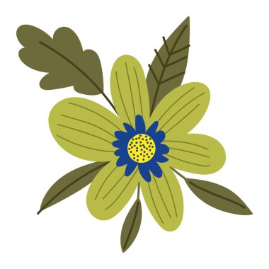 yeşil çiçek yaprağı simgesi izole edilmiş beyaz arkaplan