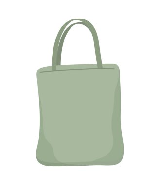 Beyaz arkaplan simgesinde kumaş çantası