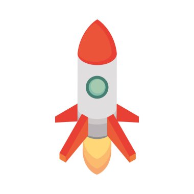 izometrik uzay gemisi simgesi izole edildi