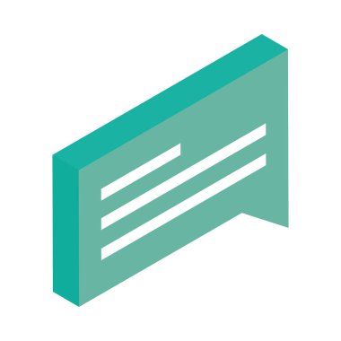 isometric speech bubble icon isolated
